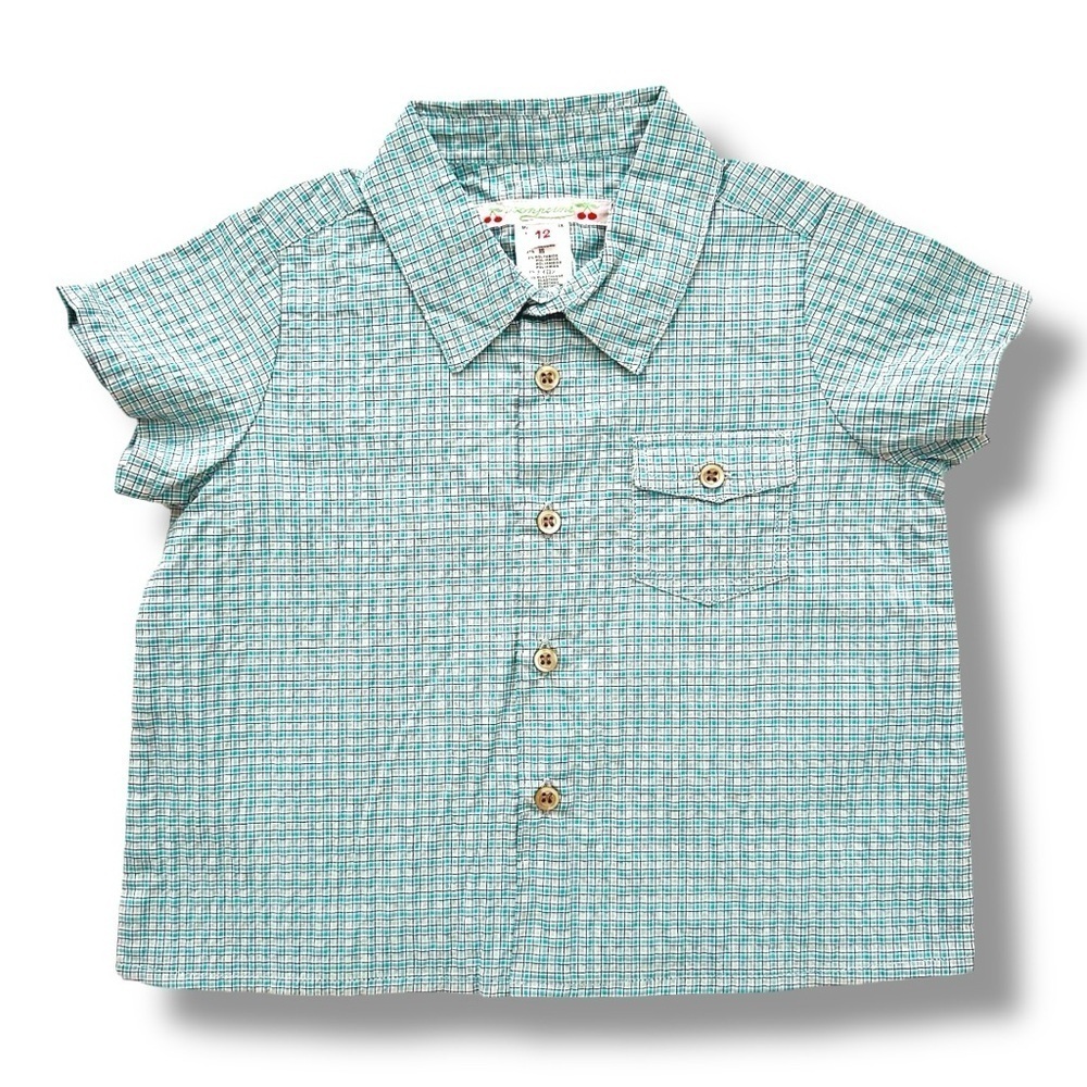 Bonpoint | Infant Short Sleeve Button Down Shirt 🍒
